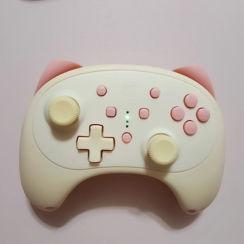 Cute Cat Ears Nintendo Switch Pro Controller ine pink peach apricot wireless